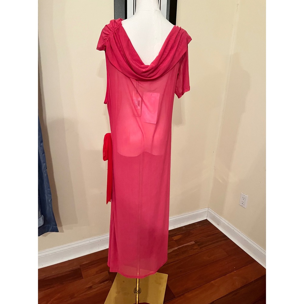 NWT Never Fully Dressed Ella Wrap Dress Pink Red One Shoulder US 18 - Picture 8 of 8